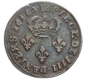 4 денье 1696 года Франция — Фото №1