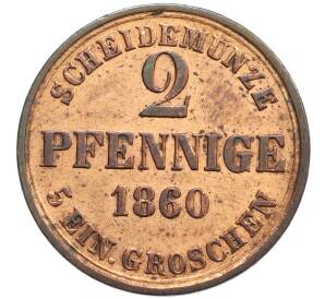 2 пфеннига 1860 года Брауншвейг — Фото №2