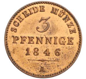 3 пфеннига 1846 года А Шварцбург-Зондерхаузен — Фото №2