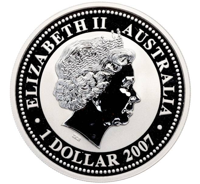 Монета 1 доллар 2007 года Австралия «Китайский гороскоп — Год быка» (Позолота) (Артикул: T11-18517) — Фото №2