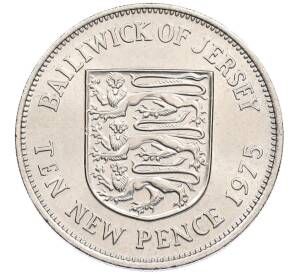 10 новых пенсов 1975 года Джерси — Фото №1