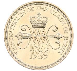 2 фунта 1989 года Великобритания «300 лет Биллю о правах Шотландии» — Фото №1