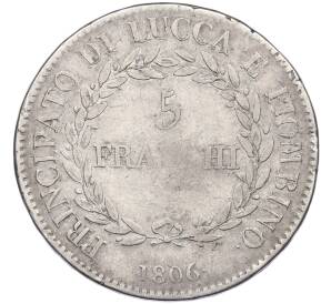 5 франков 1806 года Лукка и Пьомбино — Фото №2