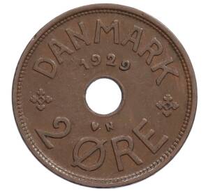 2 эре 1929 года Дания — Фото №1