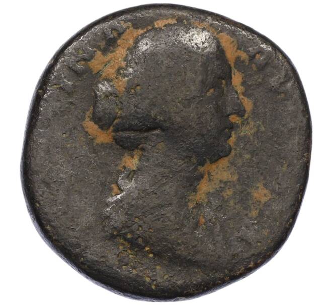 Монета Сестерций 138-161 года Римская Империя — Фаустина Младшая (Супруга Антония Пия) (Артикул: T11-18832) — Фото №1