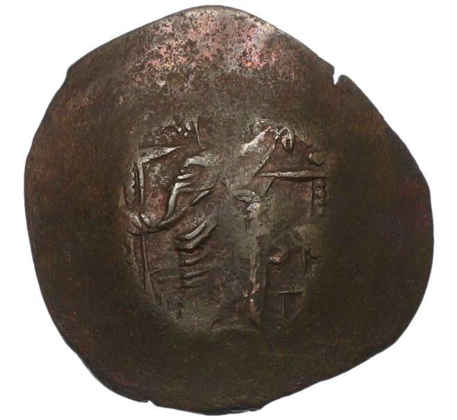 Монета Аспрон-трахи («монета-чашка») 1118-1180 года Византия — Мануил I (Артикул: T11-19111) — Фото №2