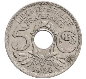 5 сантимов 1938 года Франция — Фото №1