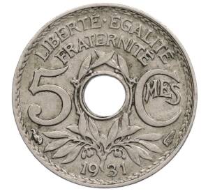 5 сантимов 1931 года Франция — Фото №1