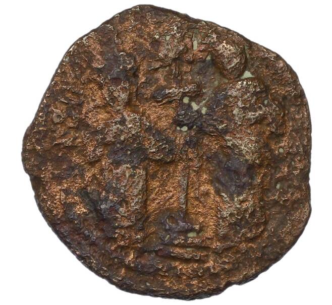 Монета 1/2 фоллиса 1059-1067 года Византия — Константин X и Евдокия (Артикул: T11-19279) — Фото №2