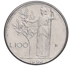 100 лир 1992 года Италия — Фото №1