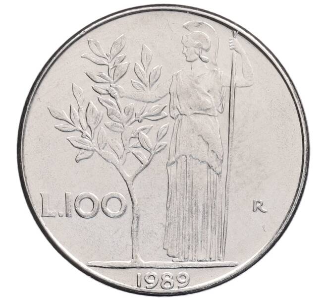 Монета 100 лир 1989 года Италия (Артикул: K12-55493) — Фото №1