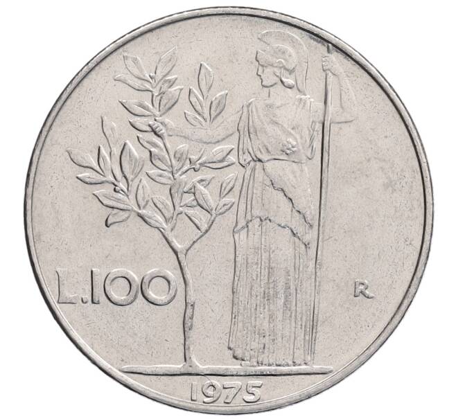 Монета 100 лир 1975 года Италия (Артикул: K12-55511) — Фото №1