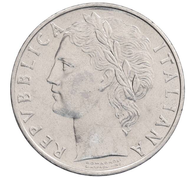 Монета 100 лир 1975 года Италия (Артикул: K12-55511) — Фото №2