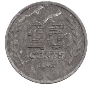 25 центов 1943 года Нидерланды — Фото №1