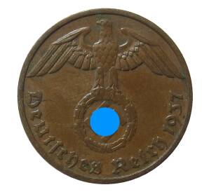 1 рейхспфенниг 1937 года F Германия — Фото №1