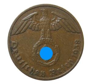 1 рейхспфенниг 1938 года F Германия — Фото №1