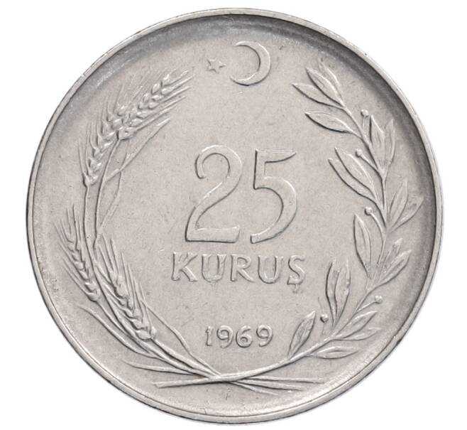 Монета 25 курушей 1969 года Турция (Артикул: K12-56243) — Фото №1