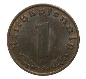 1 рейхспфенниг 1939 года J Германия — Фото №2