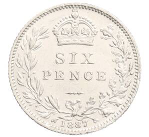 6 пенсов 1887 года Великобритания — Фото №1