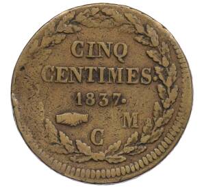 5 сантимов 1837 года Монако — Фото №1