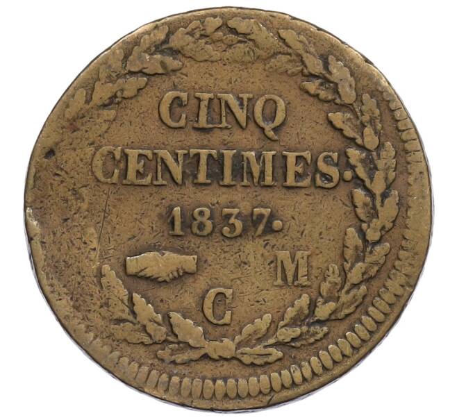 Монета 5 сантимов 1837 года Монако (Артикул: K27-86787) — Фото №1