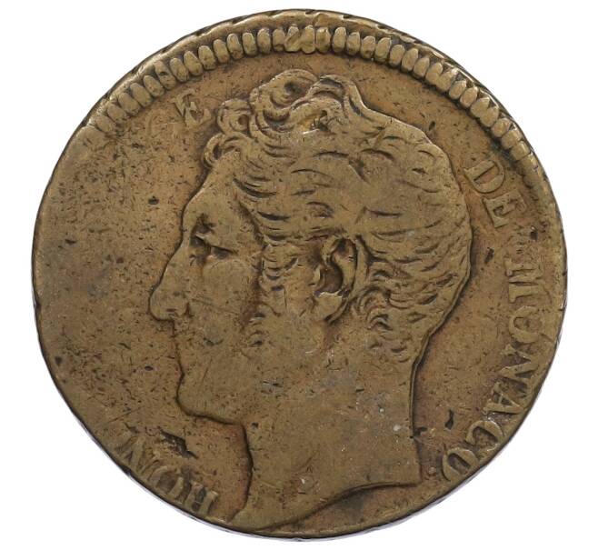 Монета 5 сантимов 1837 года Монако (Артикул: K27-86787) — Фото №2