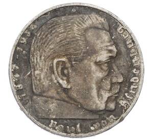 2 рейхсмарки 1937 года F Германия — Фото №2