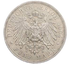 5 марок 1904 года Германия (Саксония) «Смерть Георга Саксонского» — Фото №2