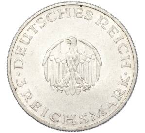 3 рейхсмарки 1929 года F Германия «200 лет со дня рождения Готхольда Лессинга» — Фото №2