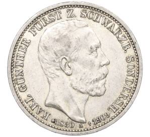 3 марки 1909 года Германия (Шварцбург-Зондерсгаузен) «Смерть Карла Гюнтера» — Фото №1