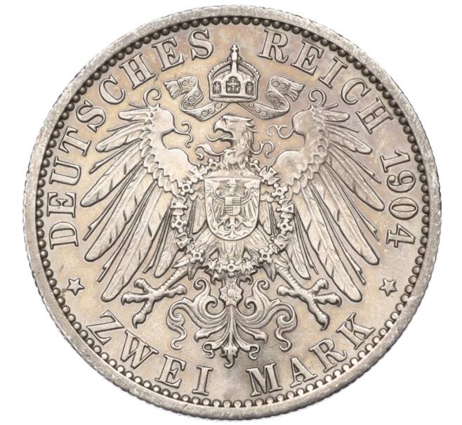 Монета 2 марки 1904 года Германия (Гессен) «400 лет со дня рождения Филиппа I Великодушного» (Артикул: M2-84812) — Фото №2