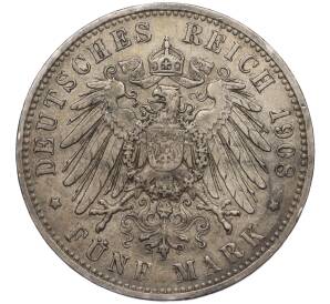 5 марок 1908 года Германия (Саксония) — Фото №2