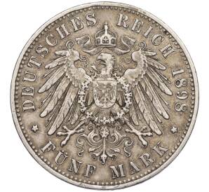 5 марок 1898 года Е Германия (Саксония) — Фото №2