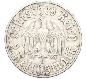 2 рейхсмарки 1933 года J Германия «450 лет со дня рождения Мартина Лютера» — Фото №2