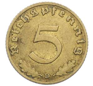5 рейхспфеннигов 1938 года D Германия — Фото №2