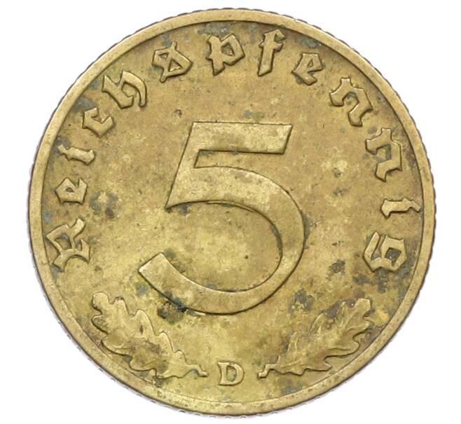 Монета 5 рейхспфеннигов 1938 года D Германия (Артикул: M2-84926) — Фото №2