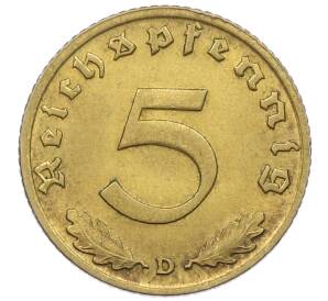 5 рейхспфеннигов 1938 года D Германия — Фото №2