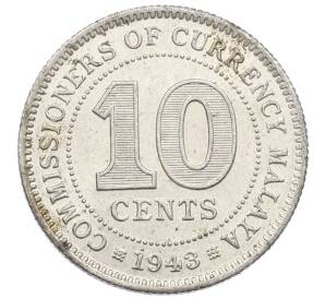 10 центов 1943 года Малайя — Фото №1