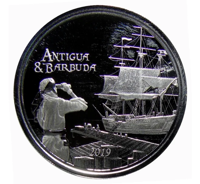 Монета 2 доллара 2019 года Восточные Карибы — Антигуа и Барбуда (Артикул M2-31381)
