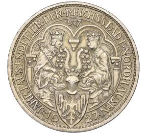 3 рейхсмарки 1927 года A Германия «1000 лет Нордхаузену» — Фото №1