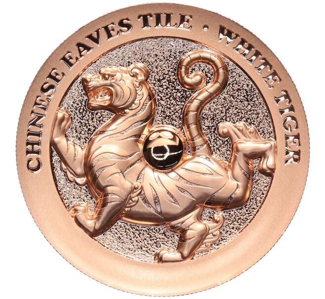 Монета 25 центов 2025 года Самоа «Четыре хранителя (символы на карнизной плитке) — Белый тигр Запада» (Артикул: M2-85157) — Фото №1