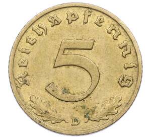 5 рейхспфеннигов 1938 года D Германия — Фото №2