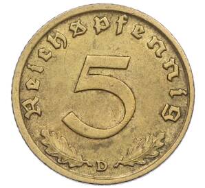 5 рейхспфеннигов 1938 года D Германия — Фото №2