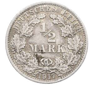 1/2 марки 1917 года A Германия — Фото №1