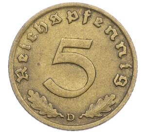 5 рейхспфеннигов 1938 года D Германия — Фото №2