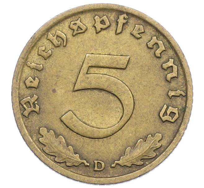 Монета 5 рейхспфеннигов 1938 года D Германия (Артикул: M2-85459) — Фото №2