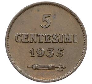 5 чентезимо 1935 года Сан-Марино — Фото №1