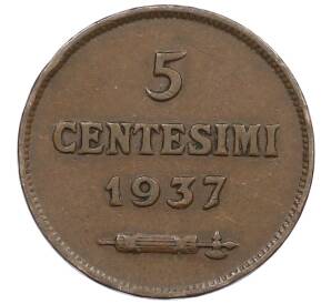 5 чентезимо 1937 года Сан-Марино — Фото №1