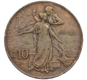 10 чентезимо 1911 года Италия «50 лет Королевству» — Фото №1