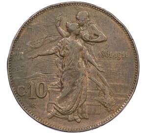 10 чентезимо 1911 года Италия «50 лет Королевству» — Фото №1